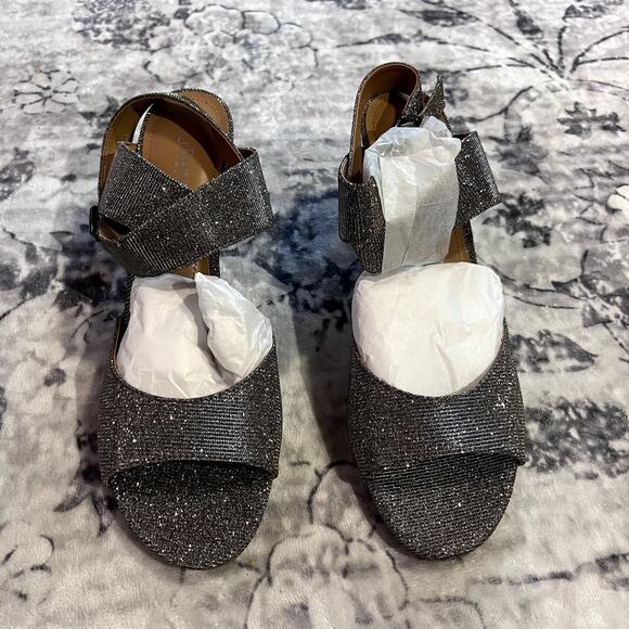 J. RENEE SONCINO HEEL- PEWTER DANCE GLITTER WOMENS SZ 13M - Picture 5 of 7